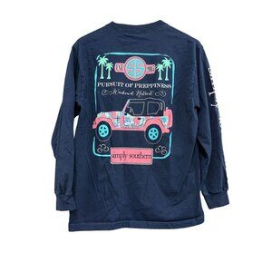 Simply Southern T-Shirt Navy Blue Pursuit of Preppiness Weekend Retreat M